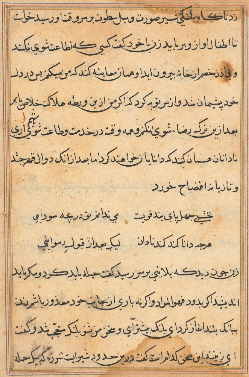 Página de Tales of a Parrot Nome: página de texto, c. 1560. de Unbekannt