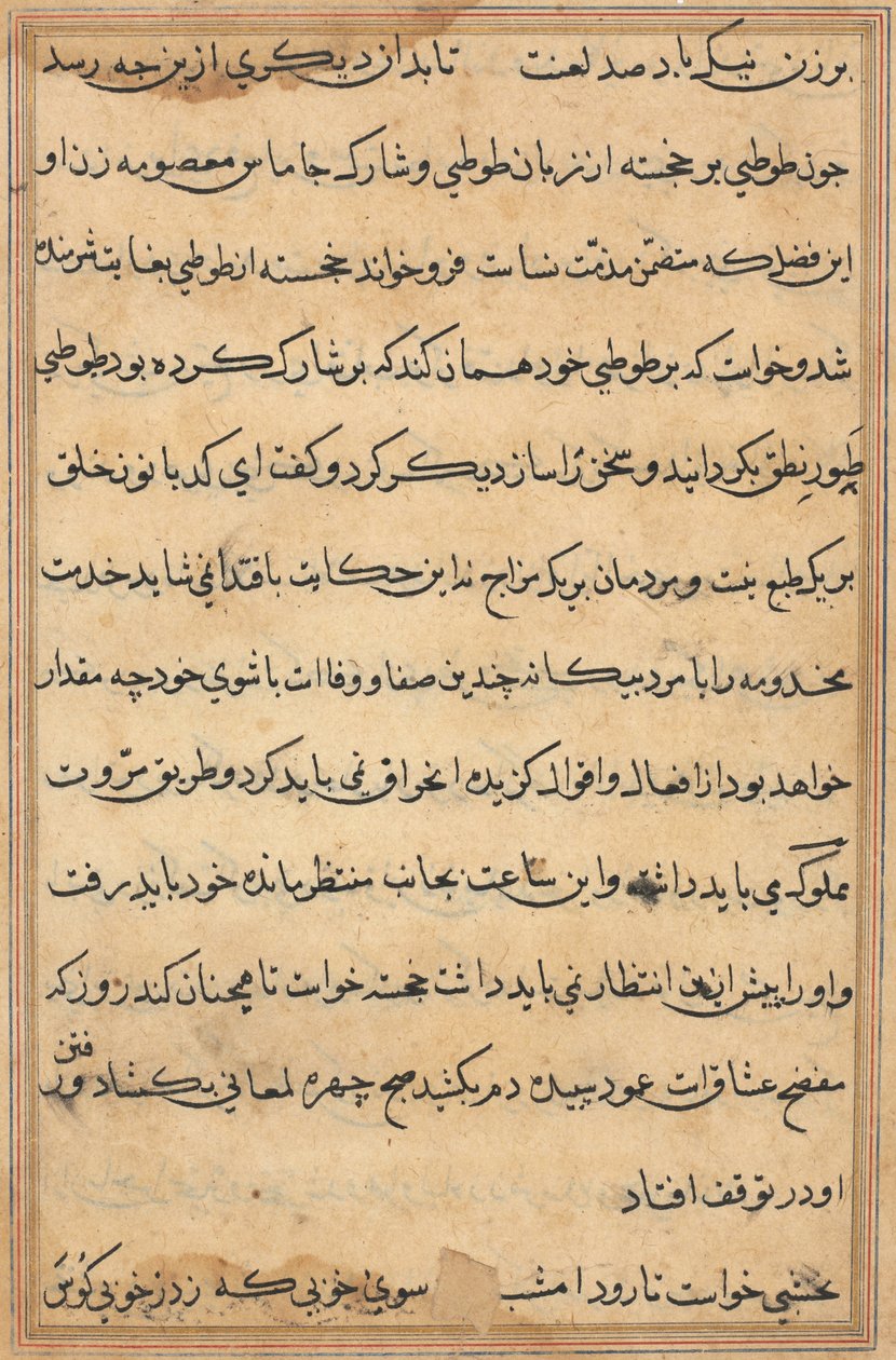 Página de Tales of a Parrot Nome: página de texto, c. 1560. de Unbekannt