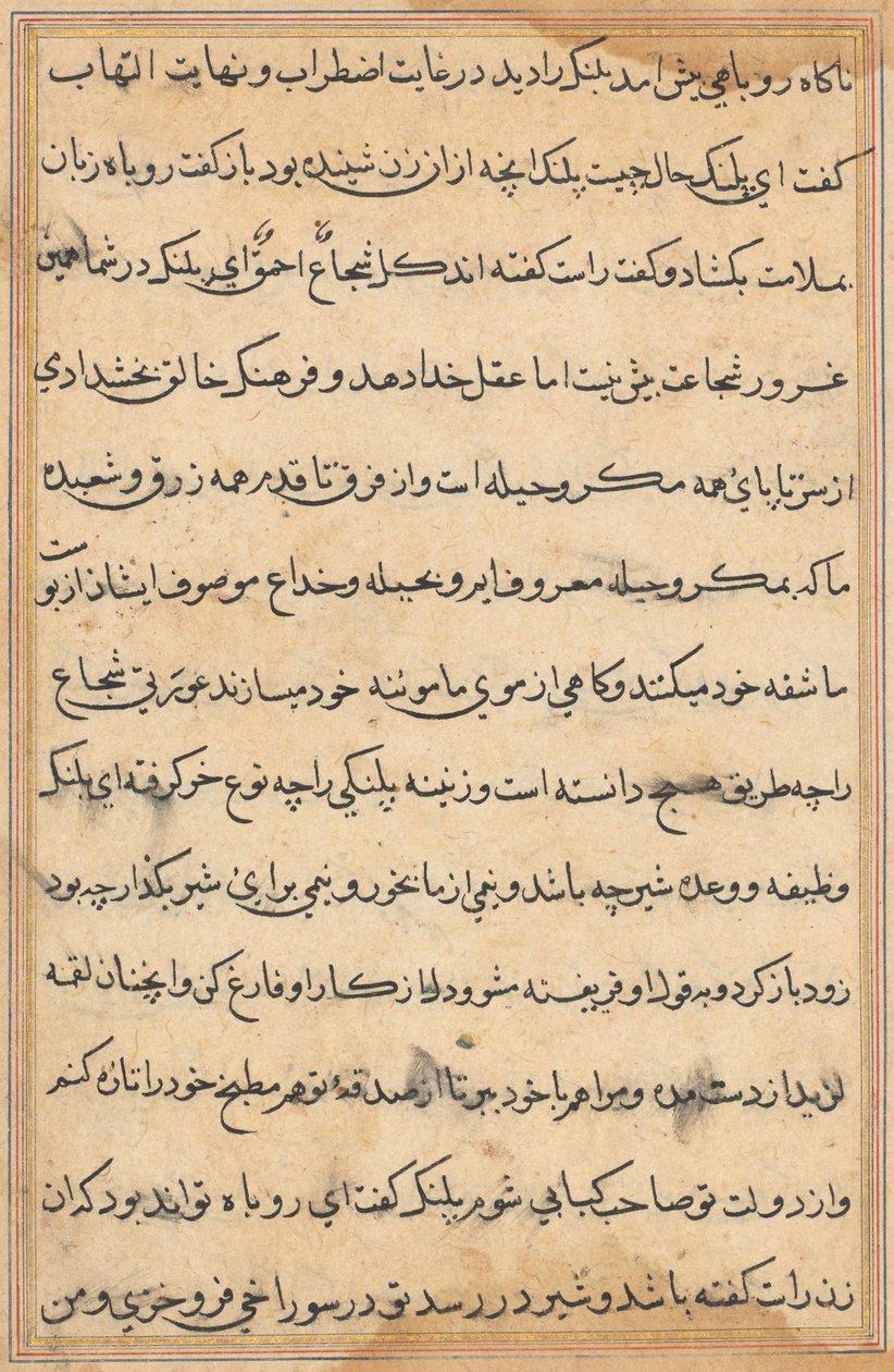 Página de Tales of a Parrot Nome: página de texto, c. 1560. de Unbekannt