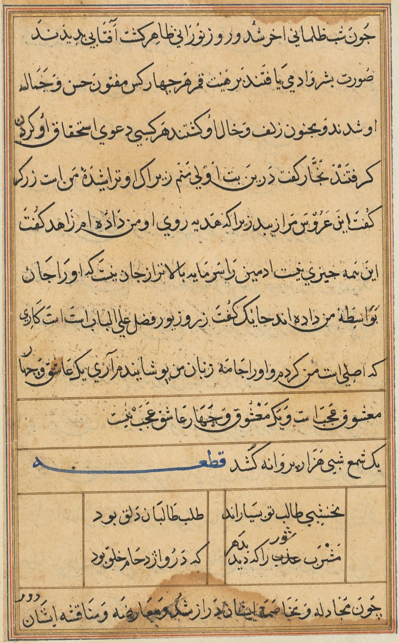 Página de Tales of a Parrot Nome: página de texto, c. 1560. de Unbekannt