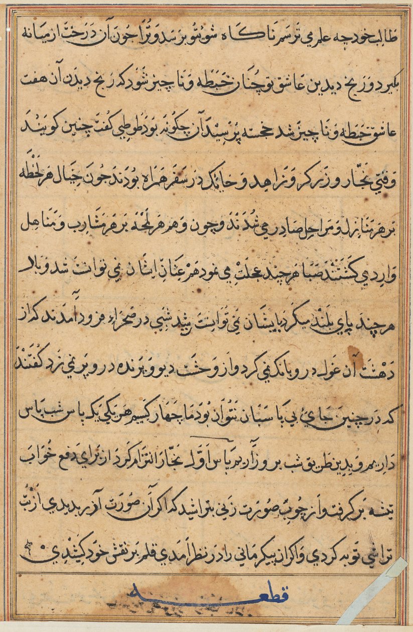 Página de Tales of a Parrot Nome: página de texto, c. 1560. de Unbekannt