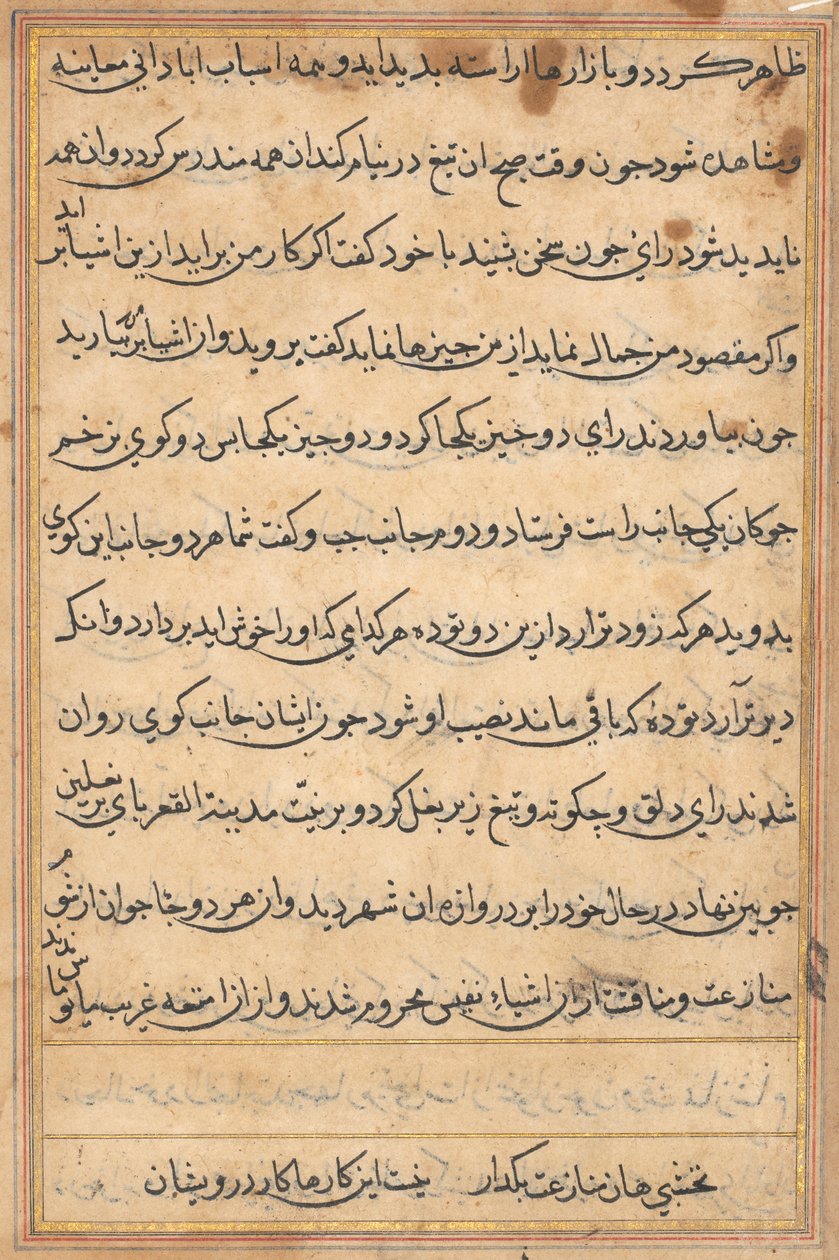 Página de Tales of a Parrot Nome: página de texto, c. 1560. de Unbekannt