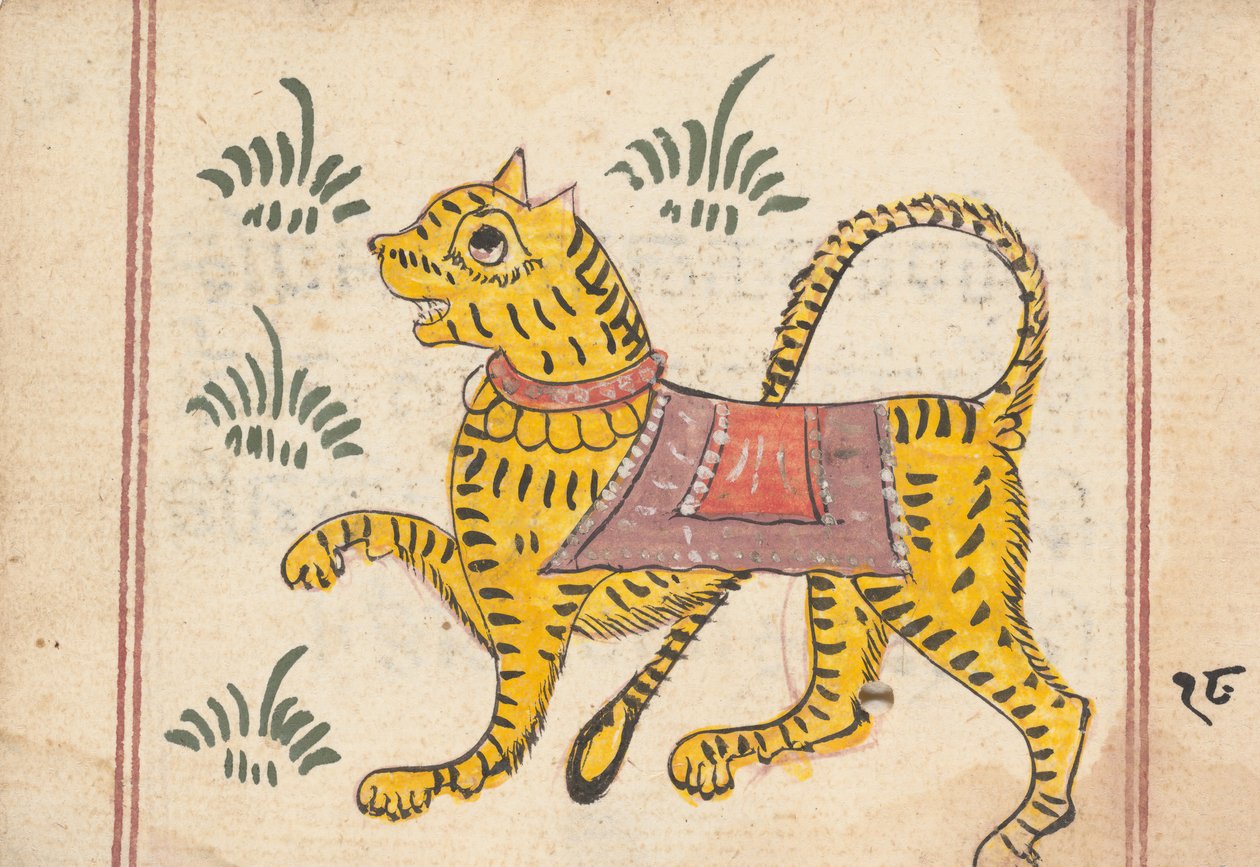 Página de um Livro de Presságios, ca. 1800. de Unbekannt