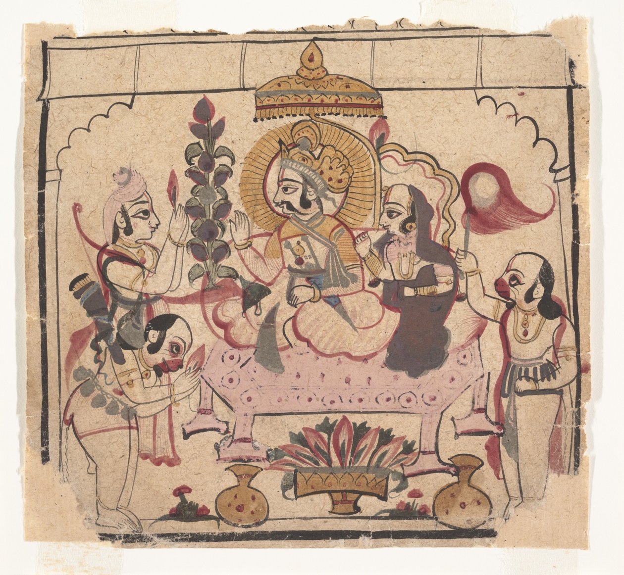 Página de um Ramayana Disperso: História de Rama, ca. meados do século XVIII. de Unbekannt
