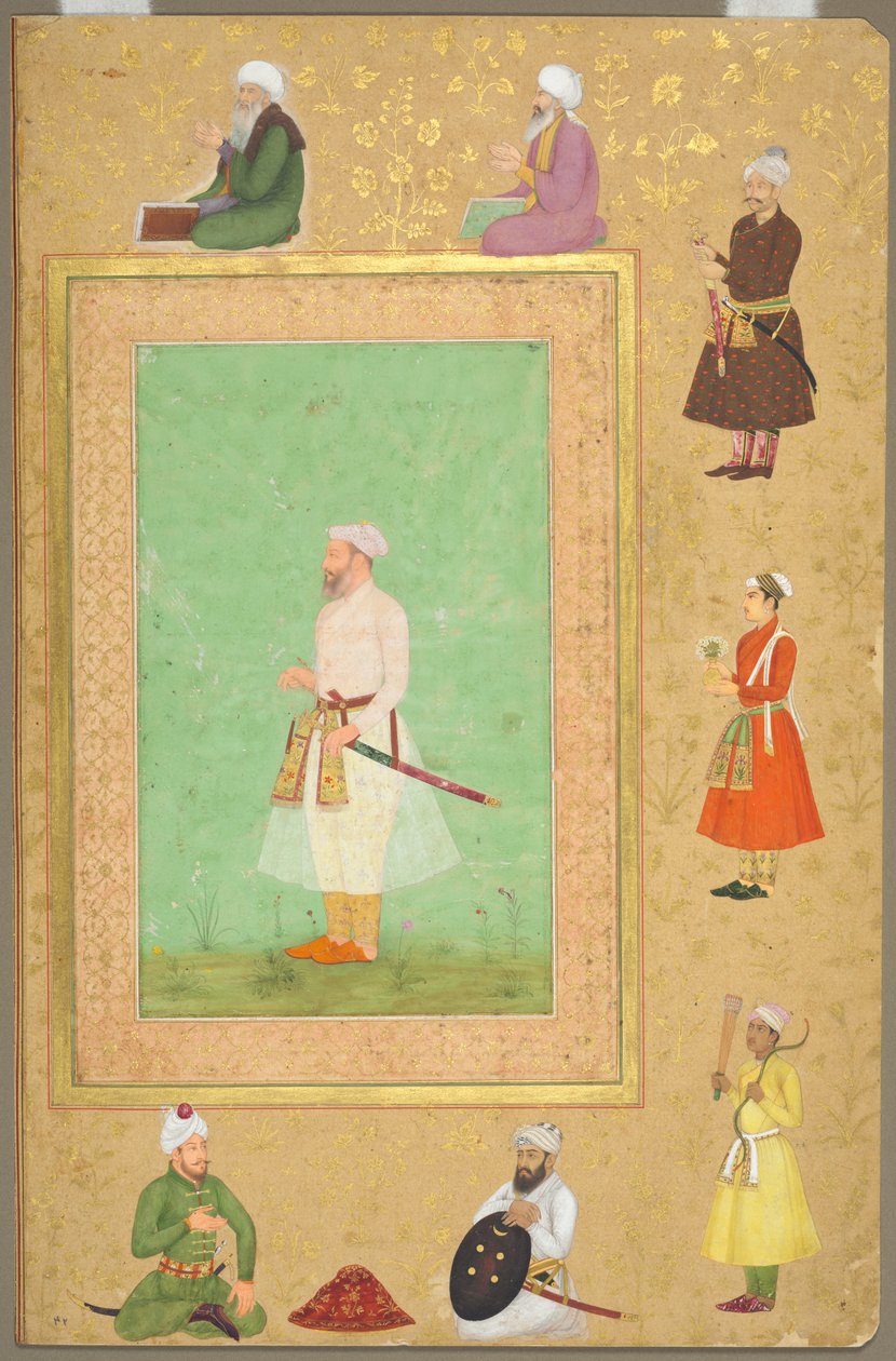 Página do álbum Late Shah Jahan: Retrato de Asaf Khan, c. 1653 de Unbekannt