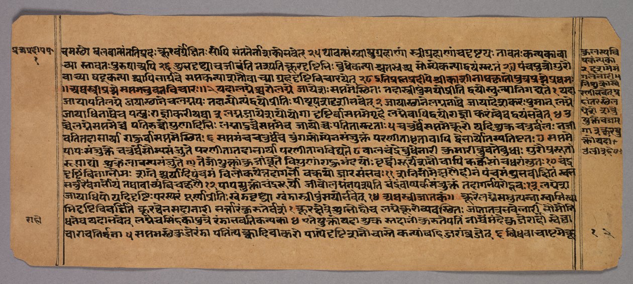 Página do Prasnapradipa, um texto hindu de astrologia, c. 1700s. de Unbekannt