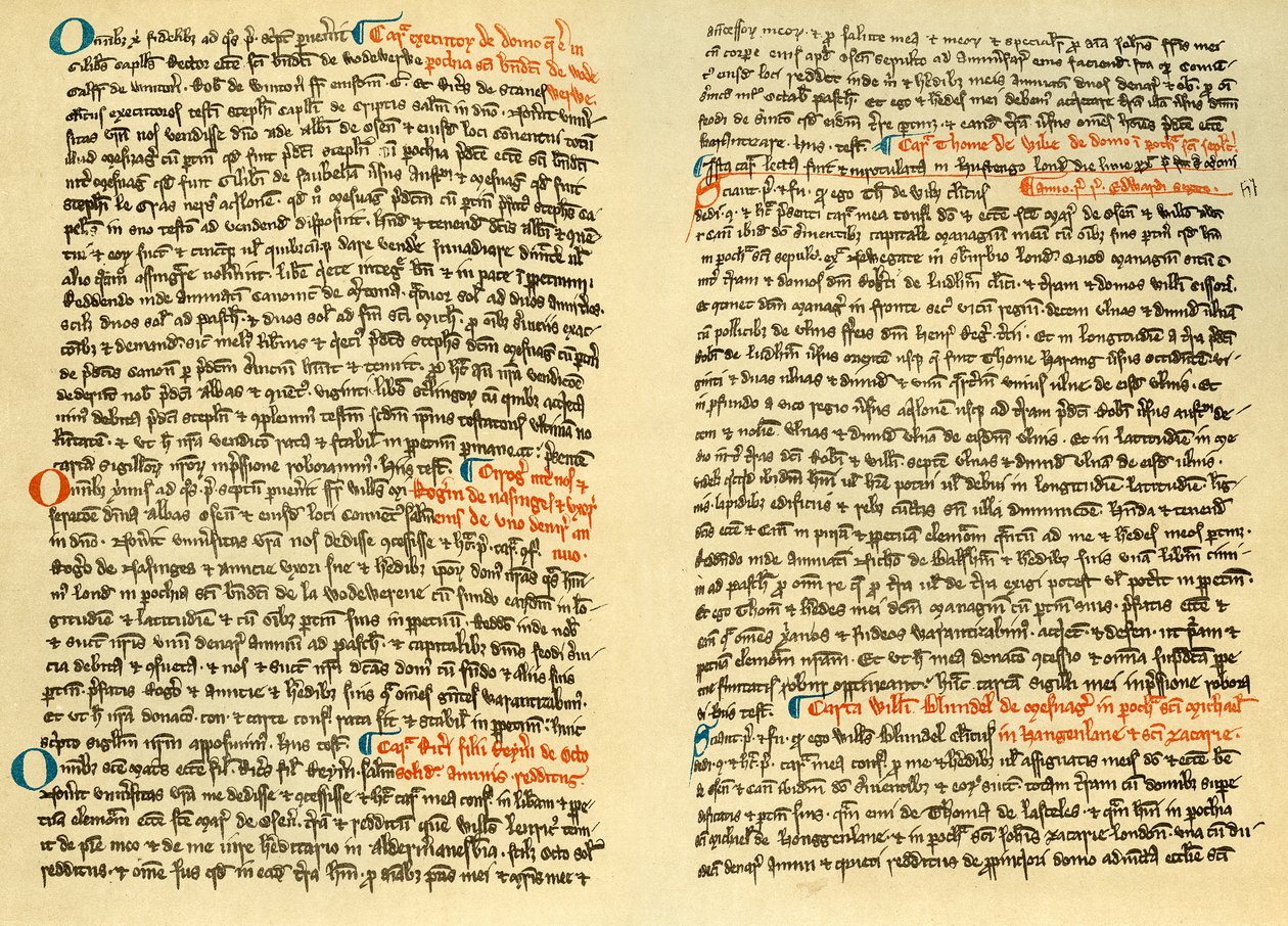 Páginas do cartulario da Abadia de Osney, c1275 1886 de Unbekannt