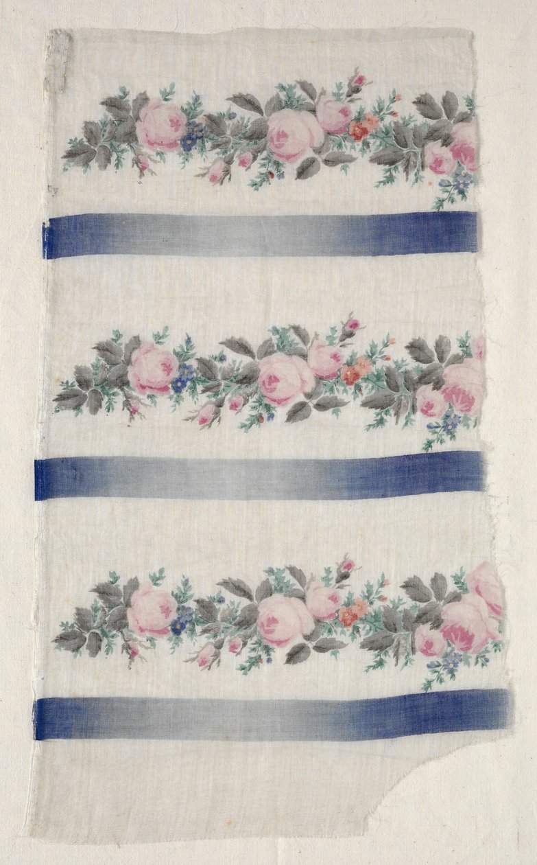 Tira Organdy pintada, meados dos anos 1800. de Unbekannt