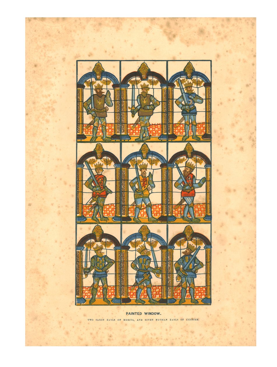Janela pintada. Dois condes saxões de Mércia e sete condados normandos de Chester, c1845 de Unbekannt