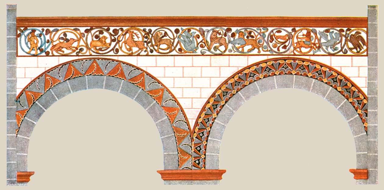 Decoração pintada na nave de St Severus Church em Boppard, Alemanha, 1928. de Unbekannt
