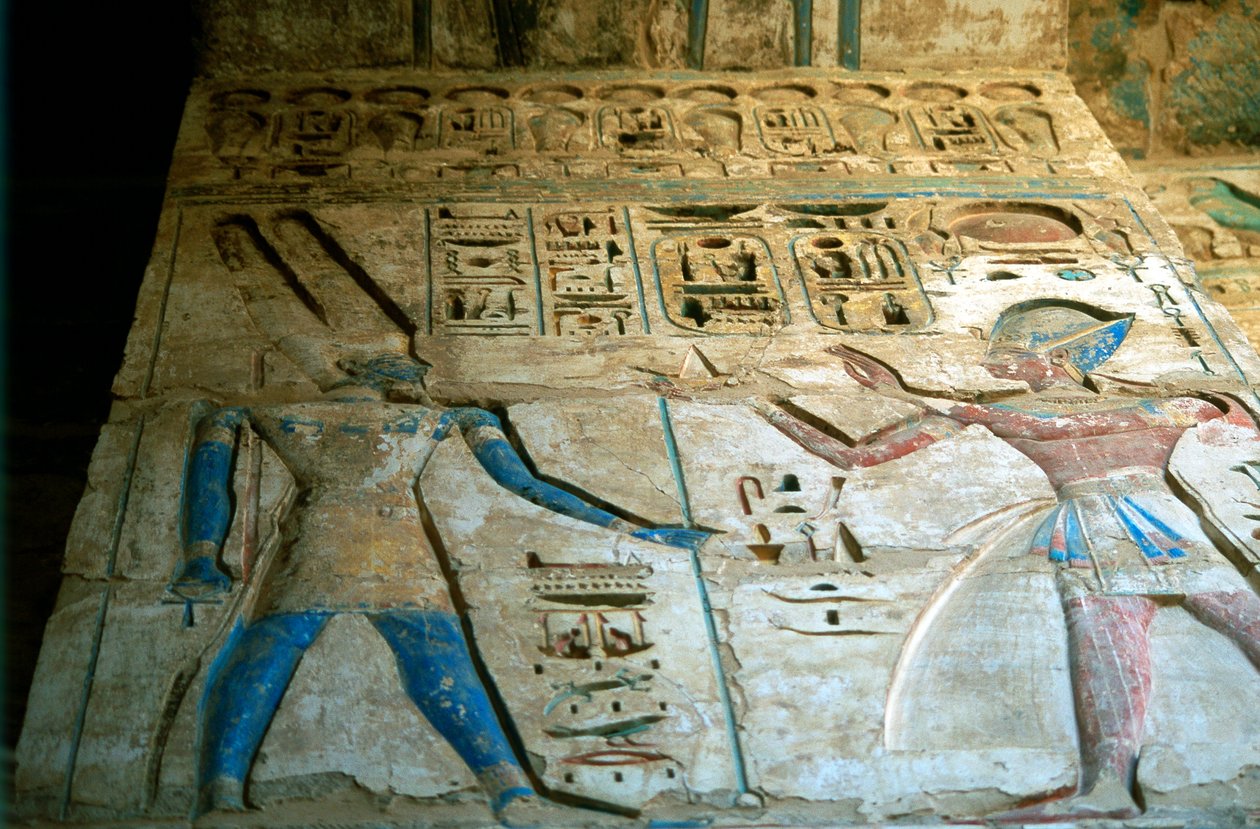 Relevo pintado, templo de Ramsés III, Medinet Habu, Egito, século XII aC de Unbekannt
