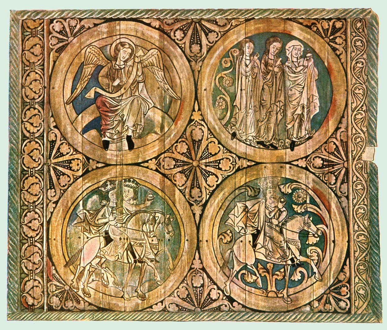 Teto de madeira pintado, Igreja Velha de Dädesjö, Småland, Suécia, 1928. de Unbekannt