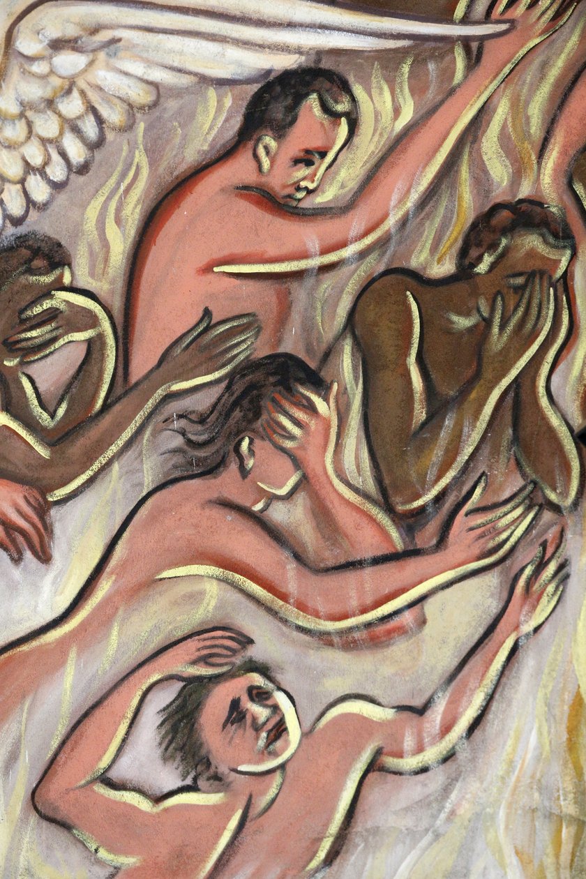 Pintura. O Julgamento Final. Inferno, Aneho, Togo... de Unbekannt
