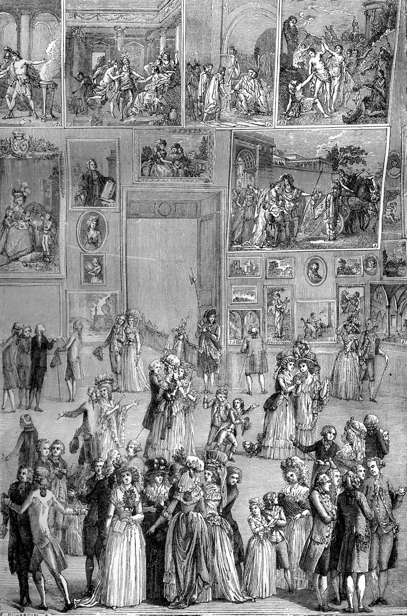 Exposição de pintura, o Louvre, Paris, 1737 1882-1884 de Unbekannt