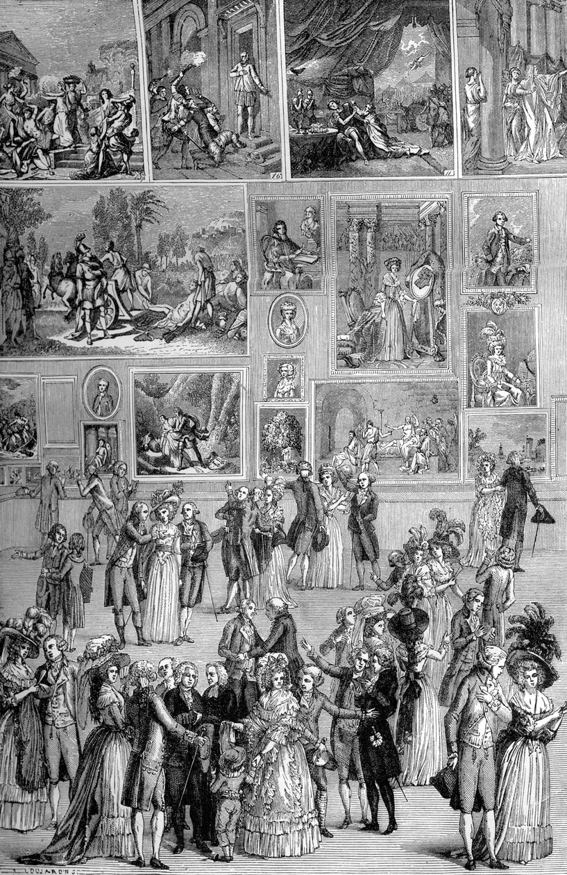 Exposição de pintura, o Louvre, Paris, 1737 1882-1884 de Unbekannt
