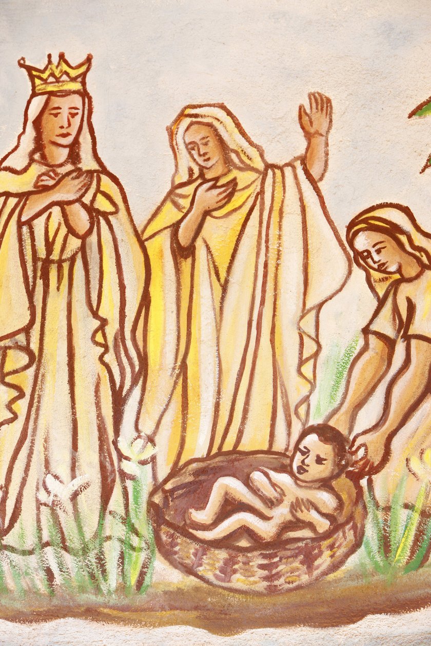 Pintura na igreja Nossa Senhora do Togo : Moisés salvo, Togoville, Togo de Unbekannt