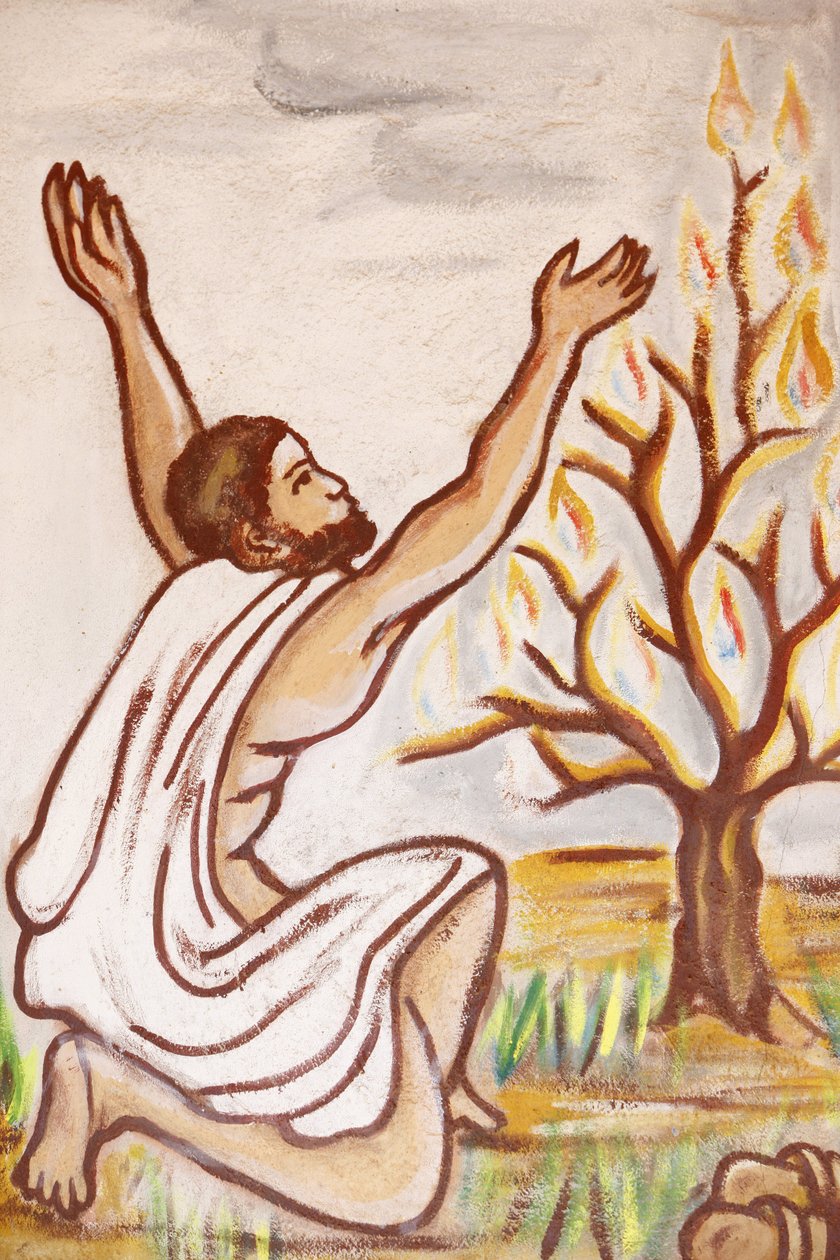 Pintura na igreja Nossa Senhora do Togo : O arbusto em chamas, Togoville, Togo de Unbekannt