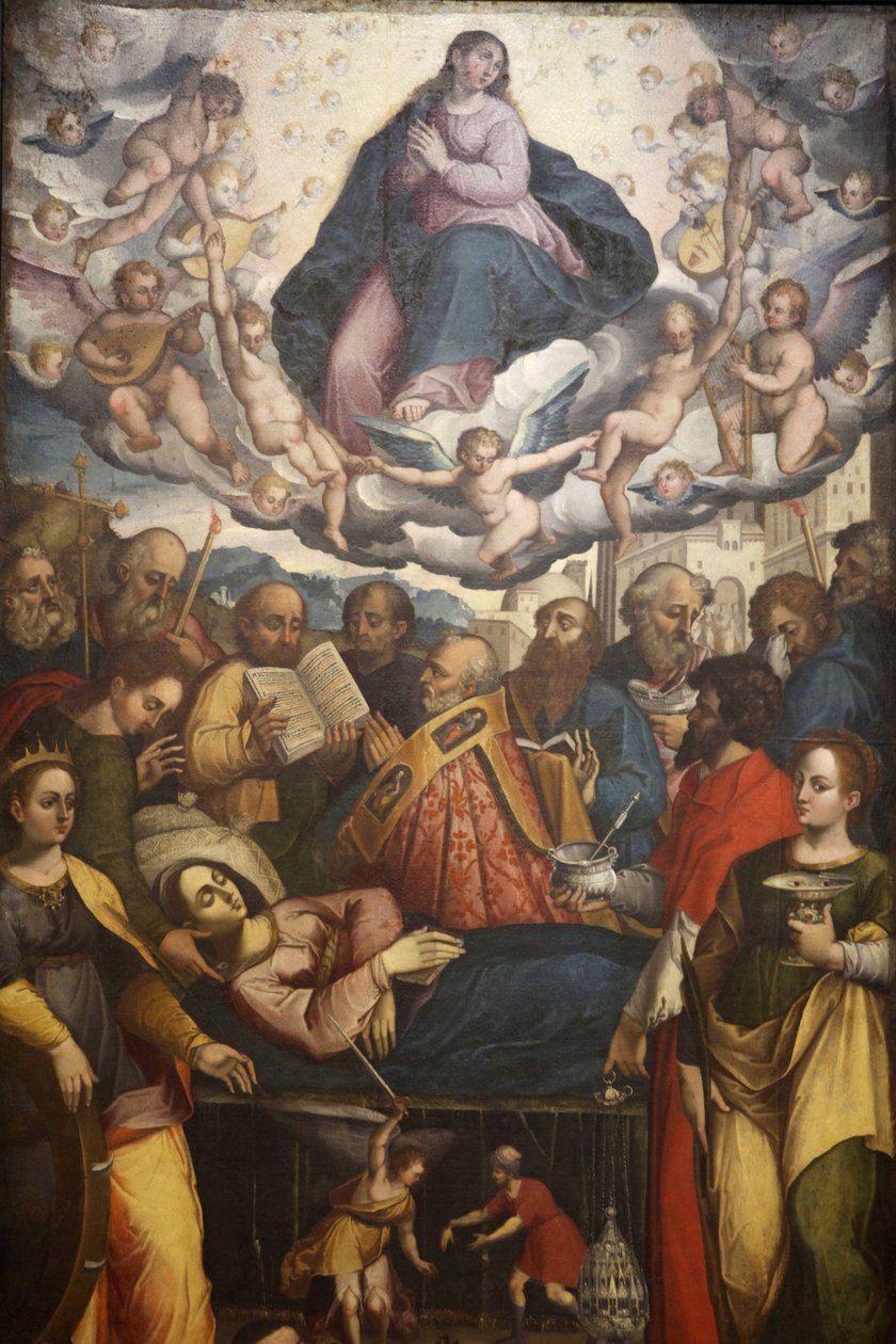 Pintura na igreja de San Francesco, Gallipoli, Apúlia : A morte de Maria, Gallipoli, Itália de Unbekannt