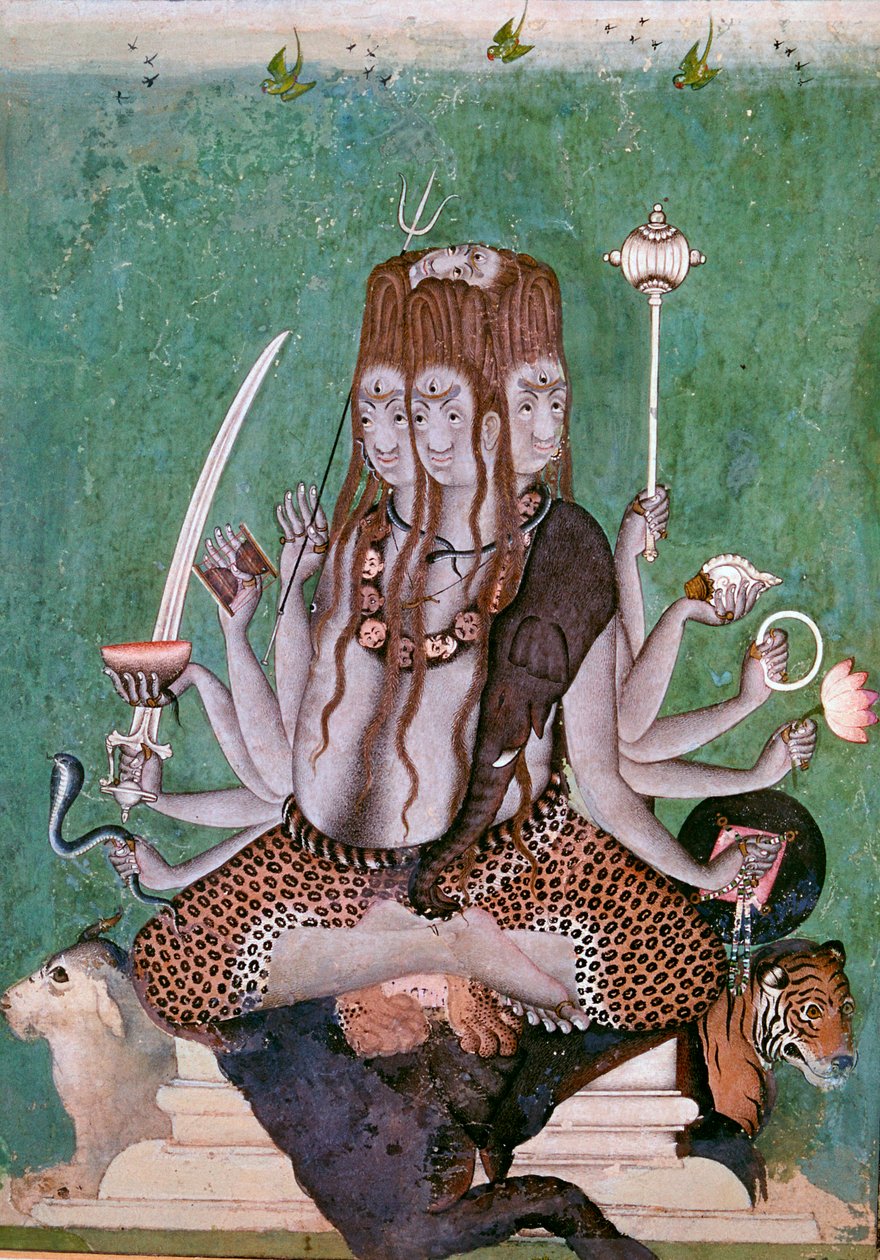 Pintura do deus Shiva com atributos de Unbekannt