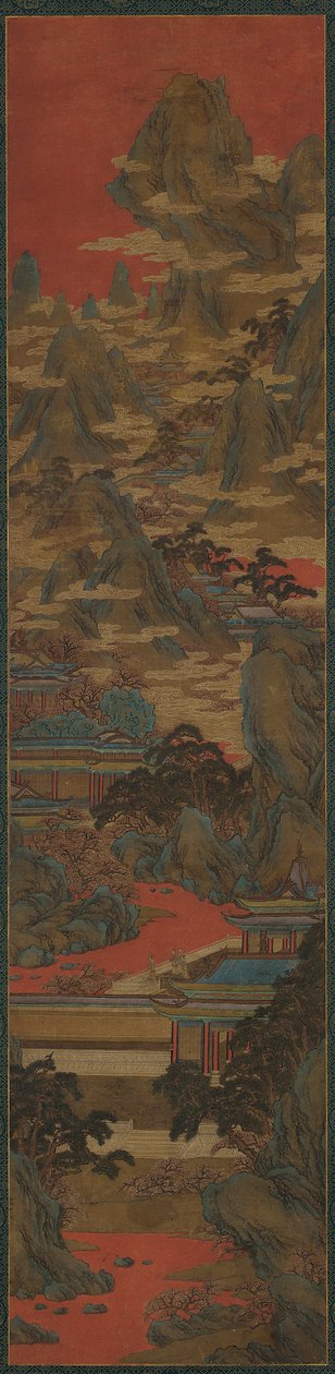 Palácio Damas Observando o Pôr do Sol, dinastia Ming, séculos XVI-XVII. de Unbekannt