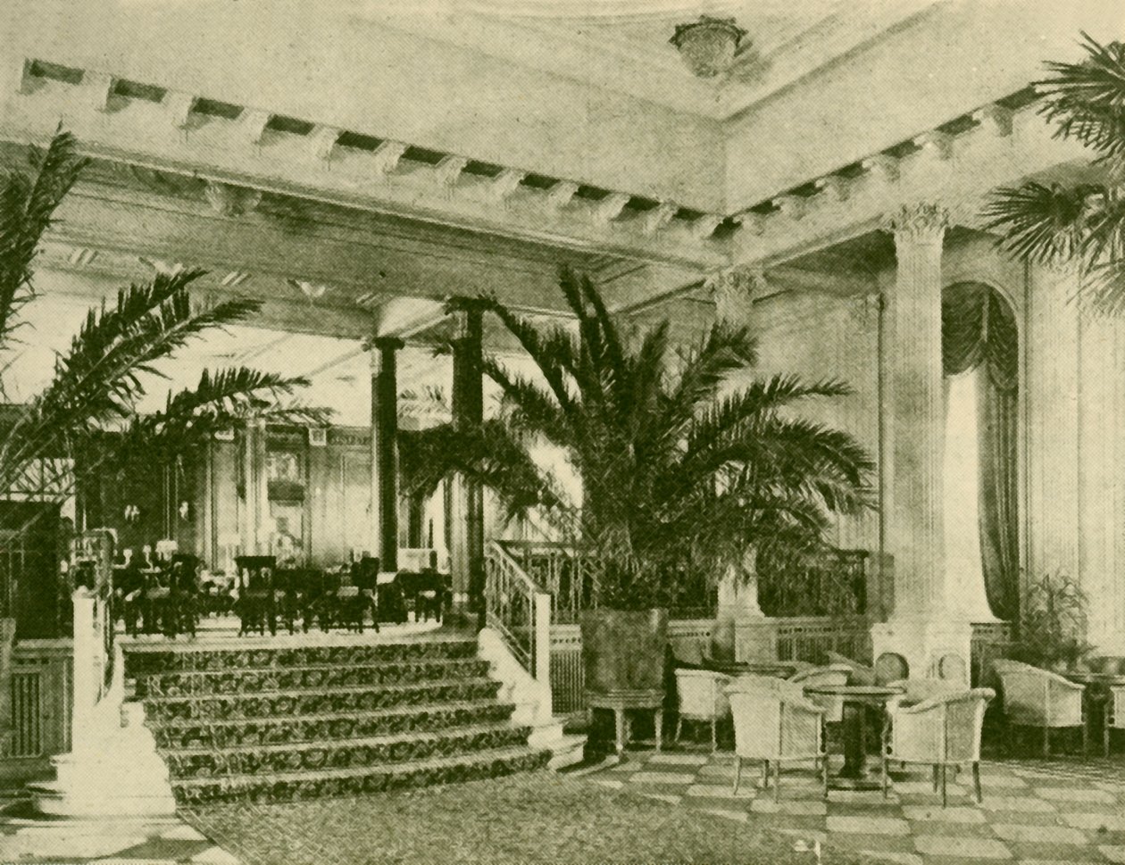 Palm Court e Lounge no Majestic, c1930. de Unbekannt