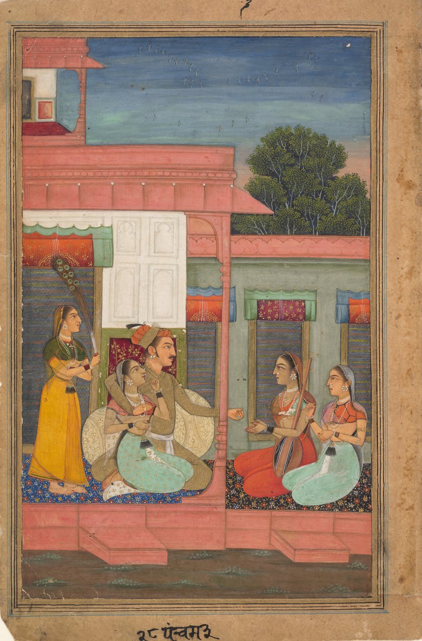 Panchama Ragini: Página de uma série de modos musicais da série Ragamala, ca. 1640 de Unbekannt