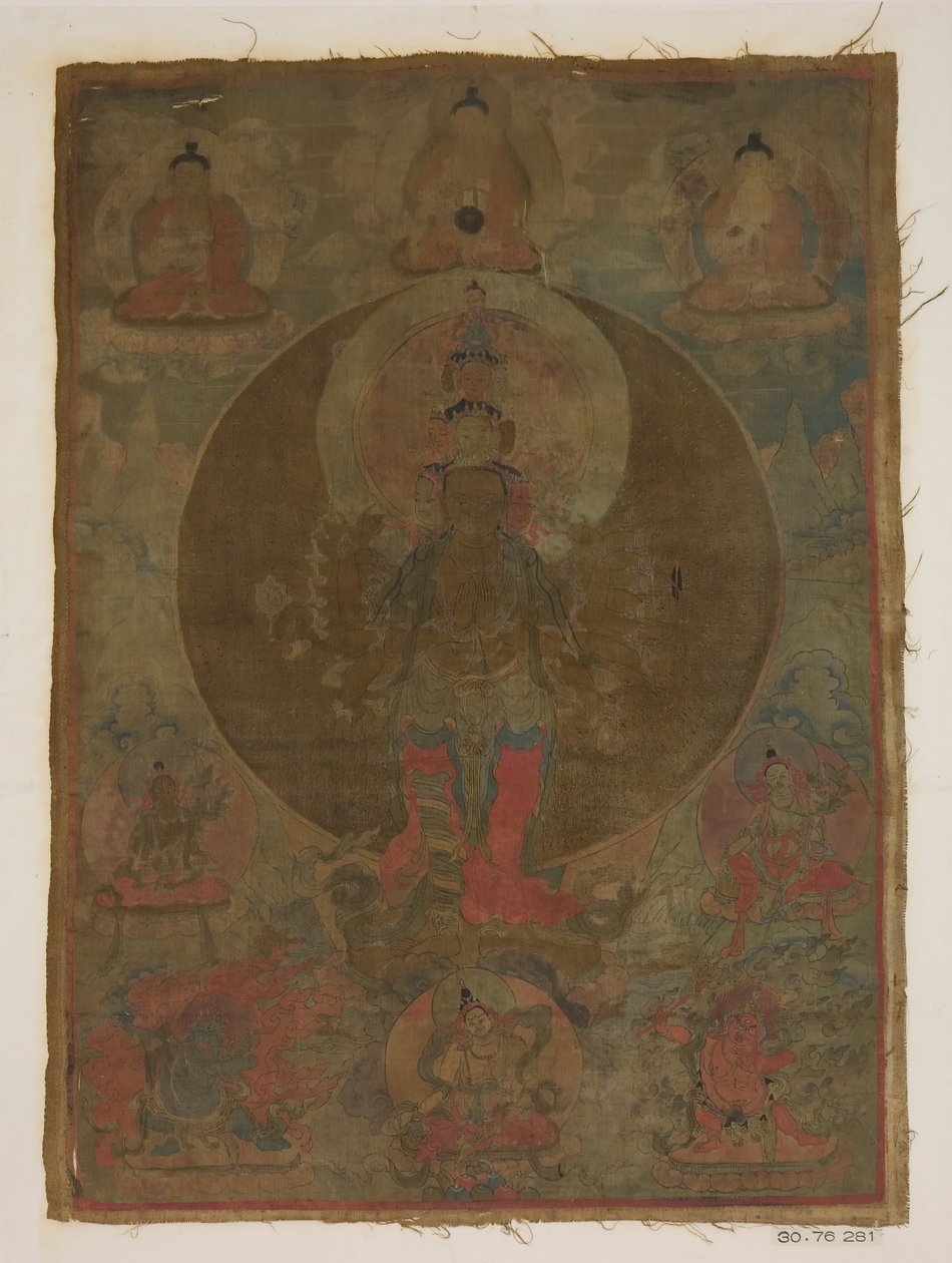 Painel de Pintura de um Guanyin Mil-Armed, data desconhecida. de Unbekannt