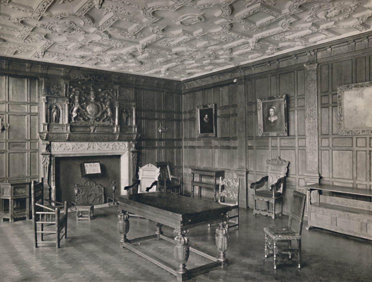 Quarto com painéis do Palácio Antigo, Bromley-By-Bow, 1927 de Unbekannt