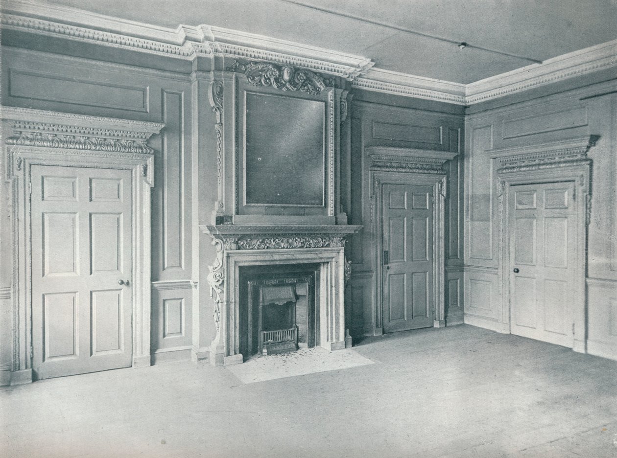 Sala com painéis, início do século XVIII, 26, Hatton Garden, 1907 de Unbekannt