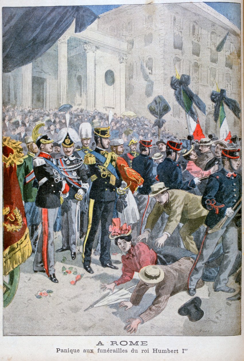 Pânico no funeral do rei Humberts, Roma, 1900 de Unbekannt