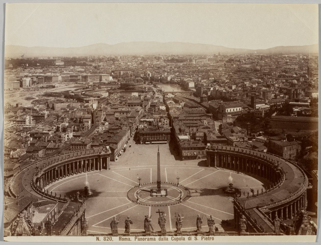Panorama da cúpula de São Pedro, Roma, c. 1860. de Unbekannt