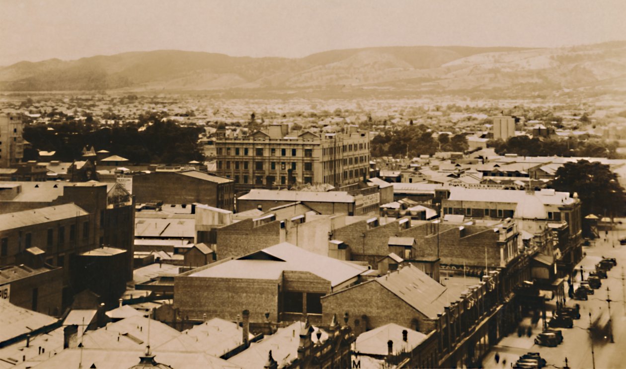 Panorama de Adelaide e as colinas, Austrália Meridional, final do século XIX e início do século XX de Unbekannt