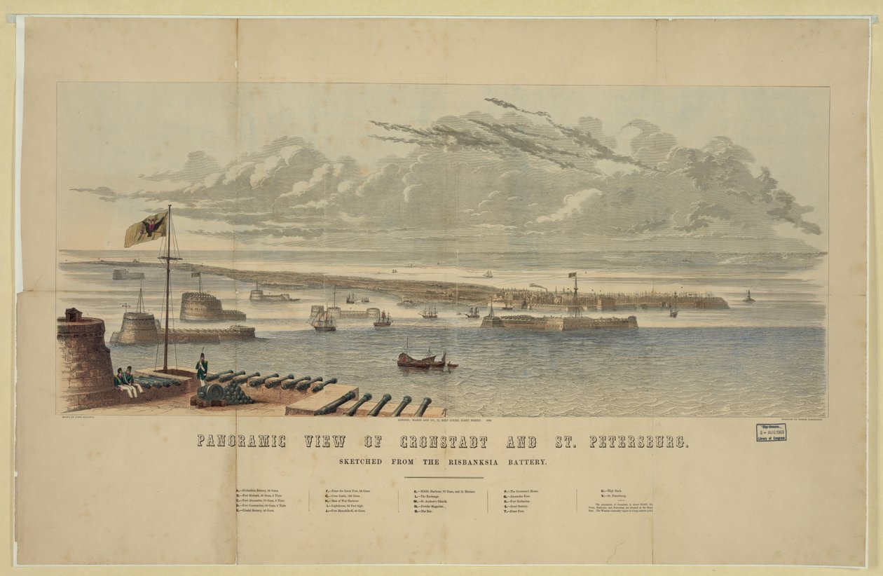 Vista panorâmica de Kronstadt e São Petersburgo de Unbekannt