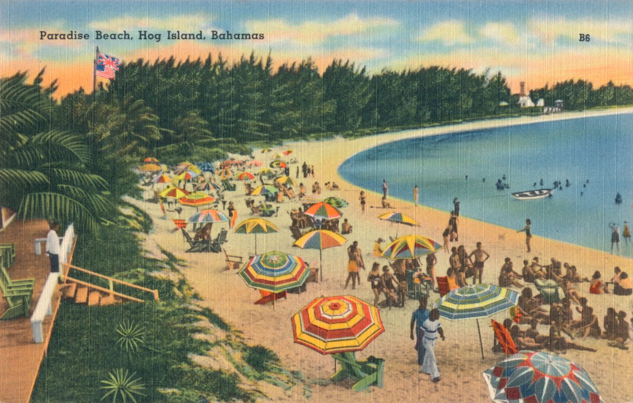 Paradise Beach, Ilha Hog, Bahamas, c1930 de Unbekannt
