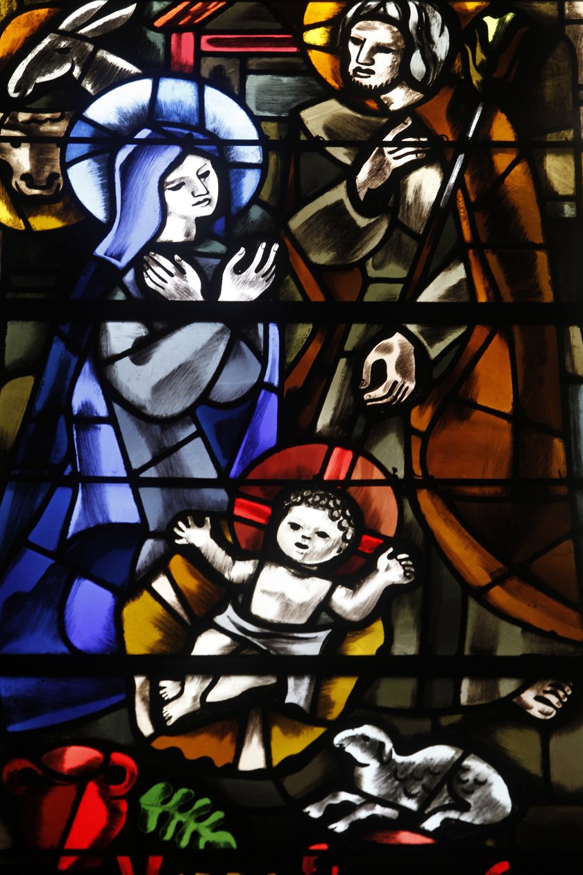Paris, França vitral da igreja de Saint-Dominique : Presépio, Paris, França de Unbekannt