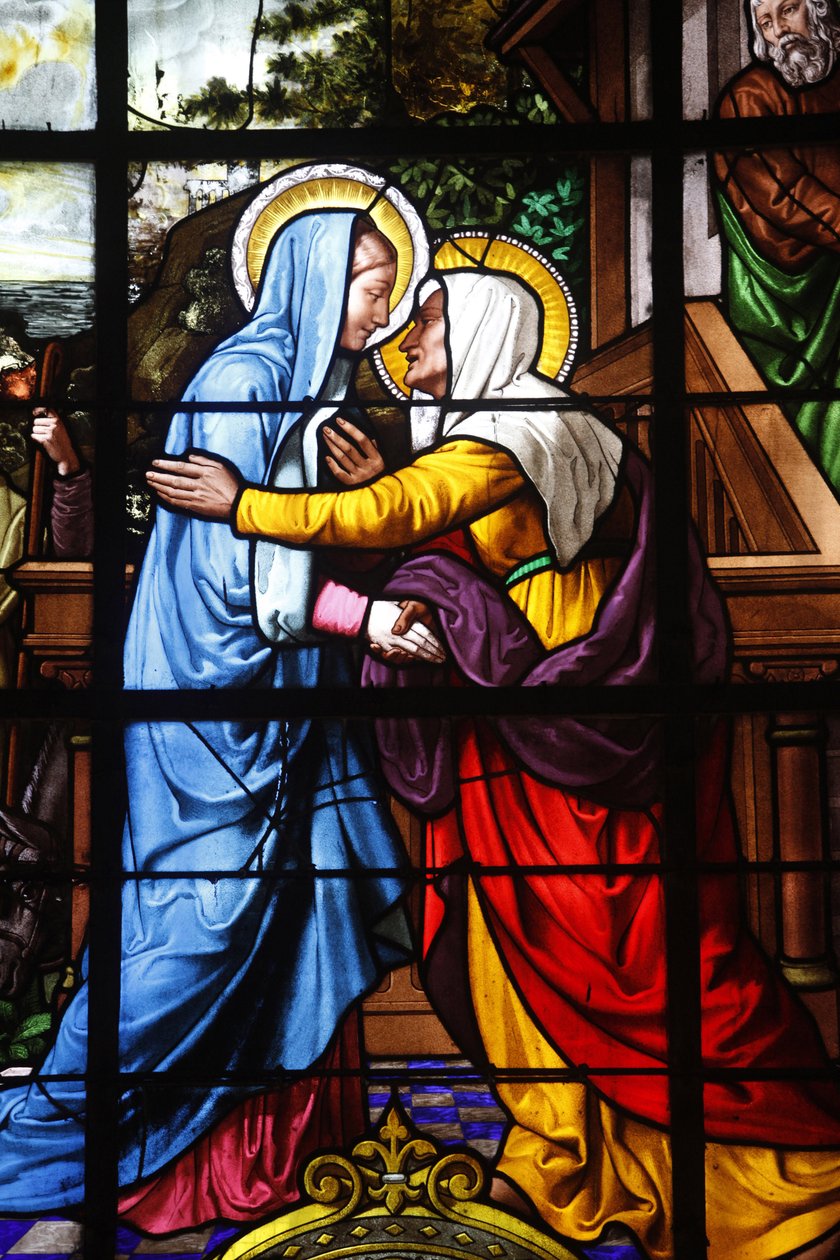 Paris, França vitral da Igreja de Saint Laurent : a Visitação, Paris, França de Unbekannt