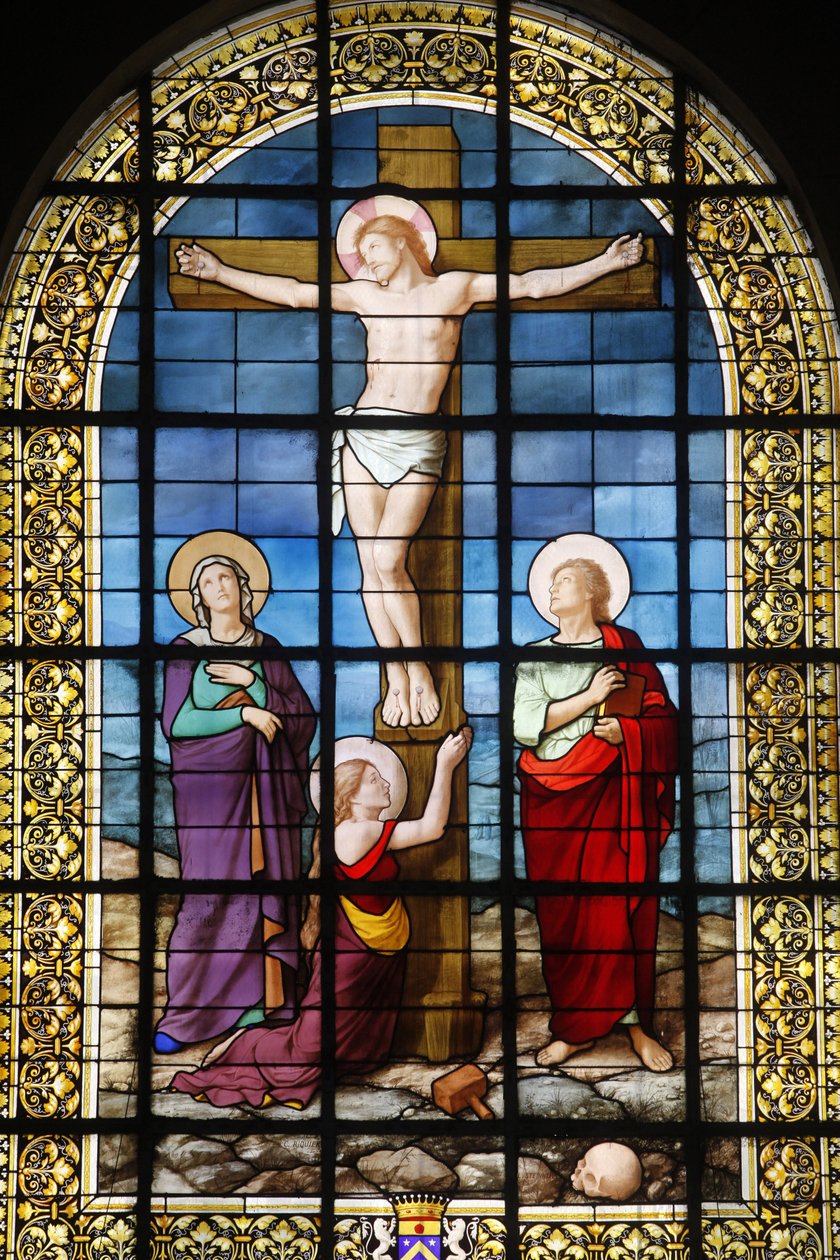 Paris, França vitral da igreja de São Roch: Cristo na cruz, Paris, França de Unbekannt