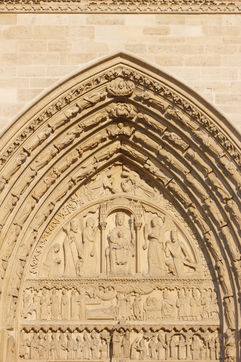 Ala oeste da catedral de Paris Notre Dame: Portão de Santa Ana, Paris, França de Unbekannt
