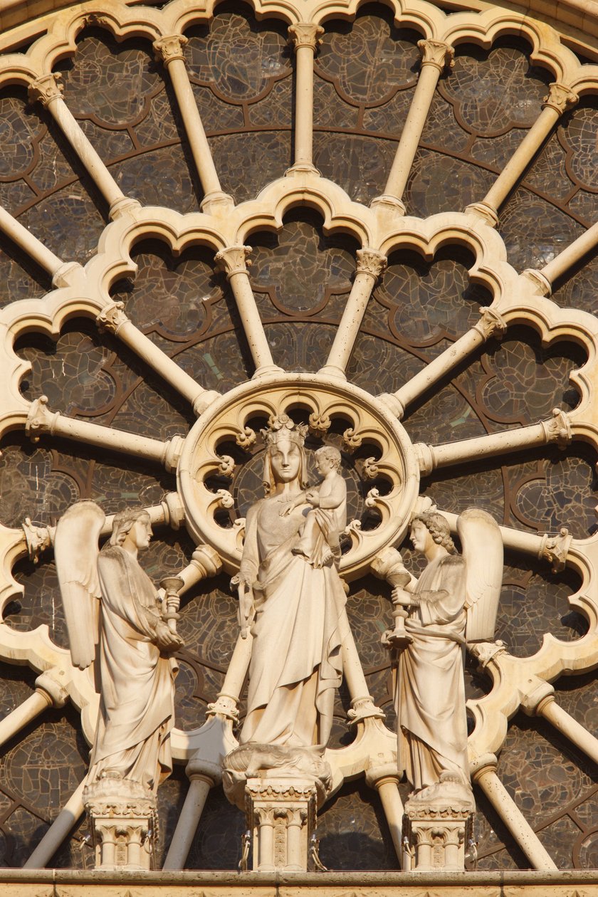 Catedral de Paris Notre Dame ala oeste : Virgem e criança e anjos, Paris, França de Unbekannt
