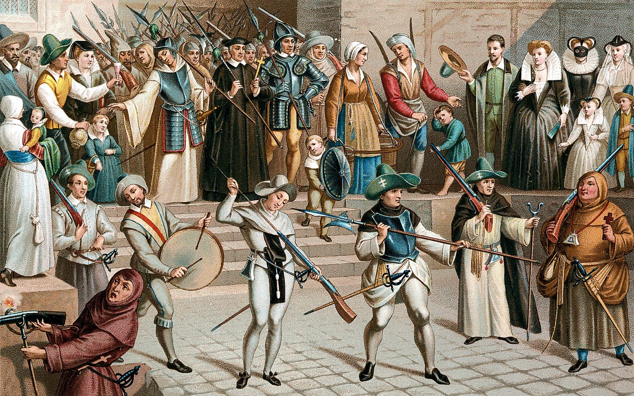 Paris durante a Liga La Ligue, 1590 século XIX de Unbekannt