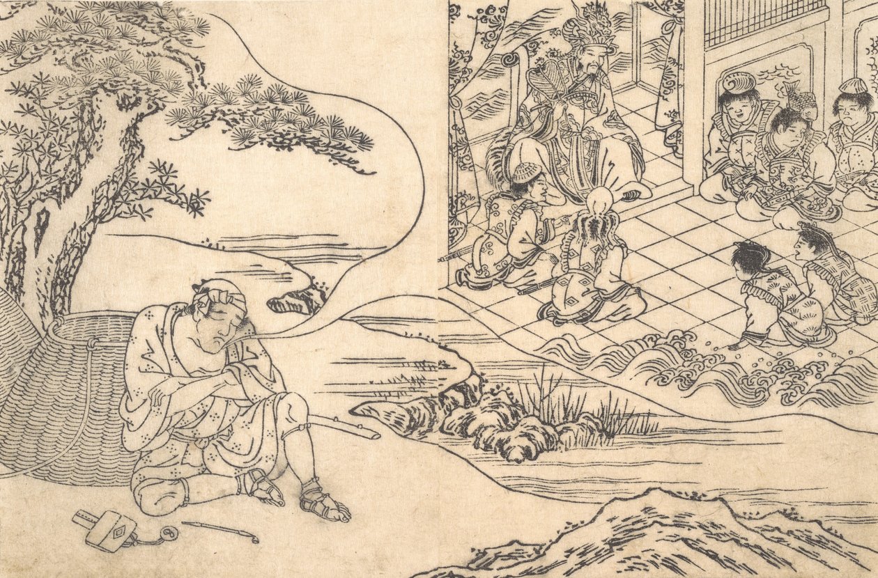 Paródia do Conto do Jovem Lu: Um Pescador Sonhando, ca. 1700. de Unbekannt