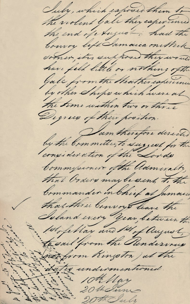 Parte da carta datada de 31 de dezembro de 1806 de Lloyds ao Almirantado, 1928 de Unbekannt