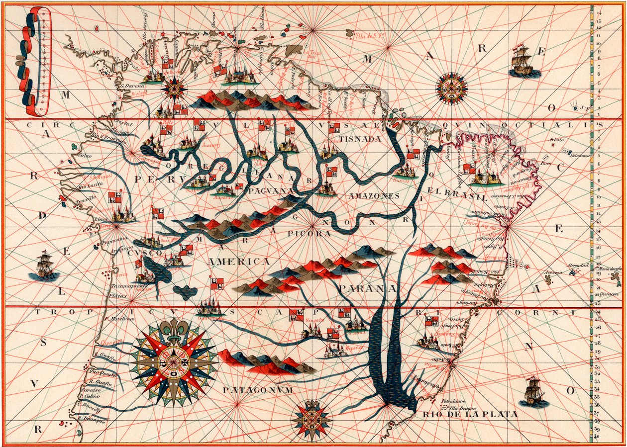 Parte da América do Sul, 1582 de Unbekannt