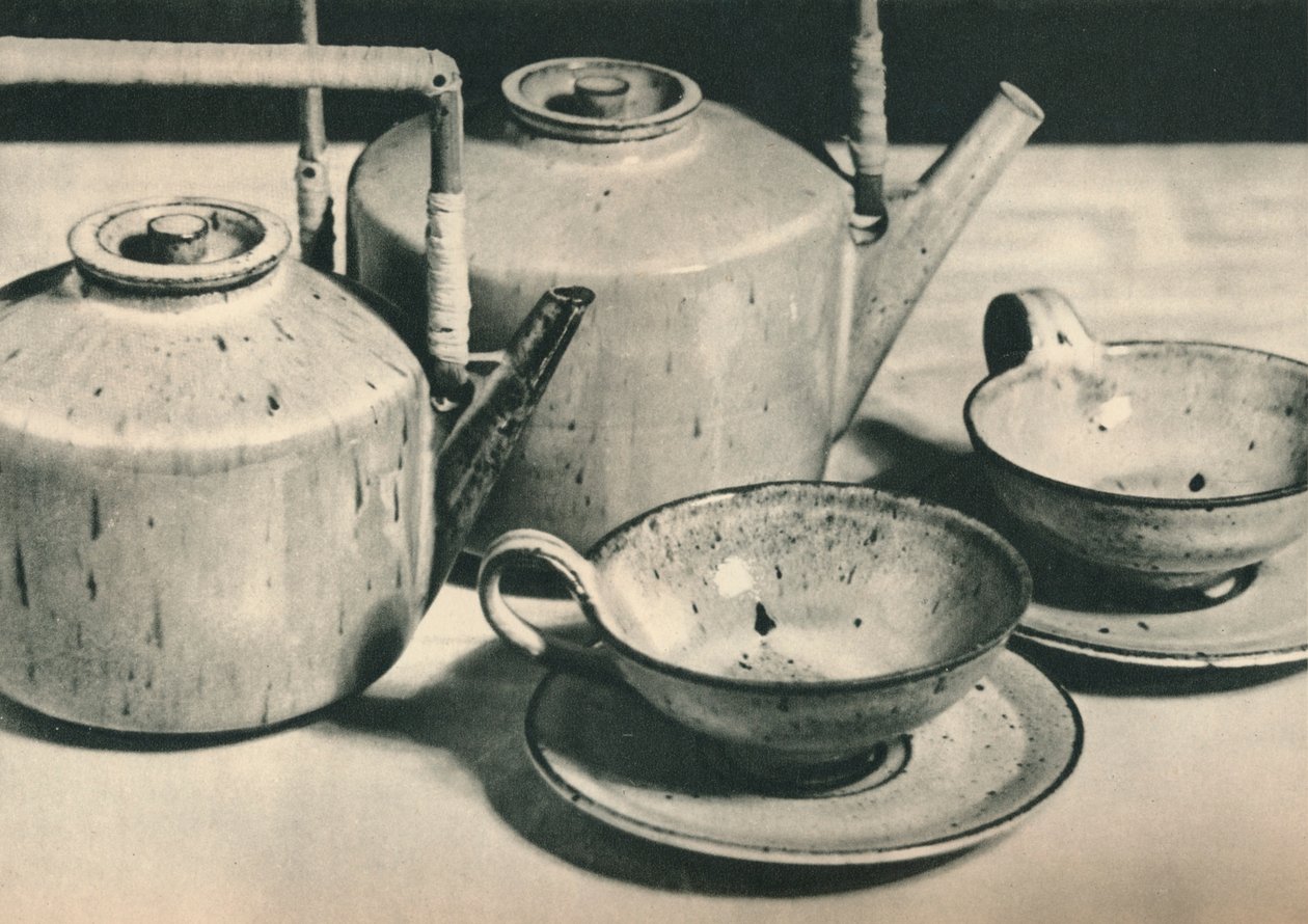 Parte do serviço de chá dos Werkstatten da cidade de Halle, 1928 de Unbekannt