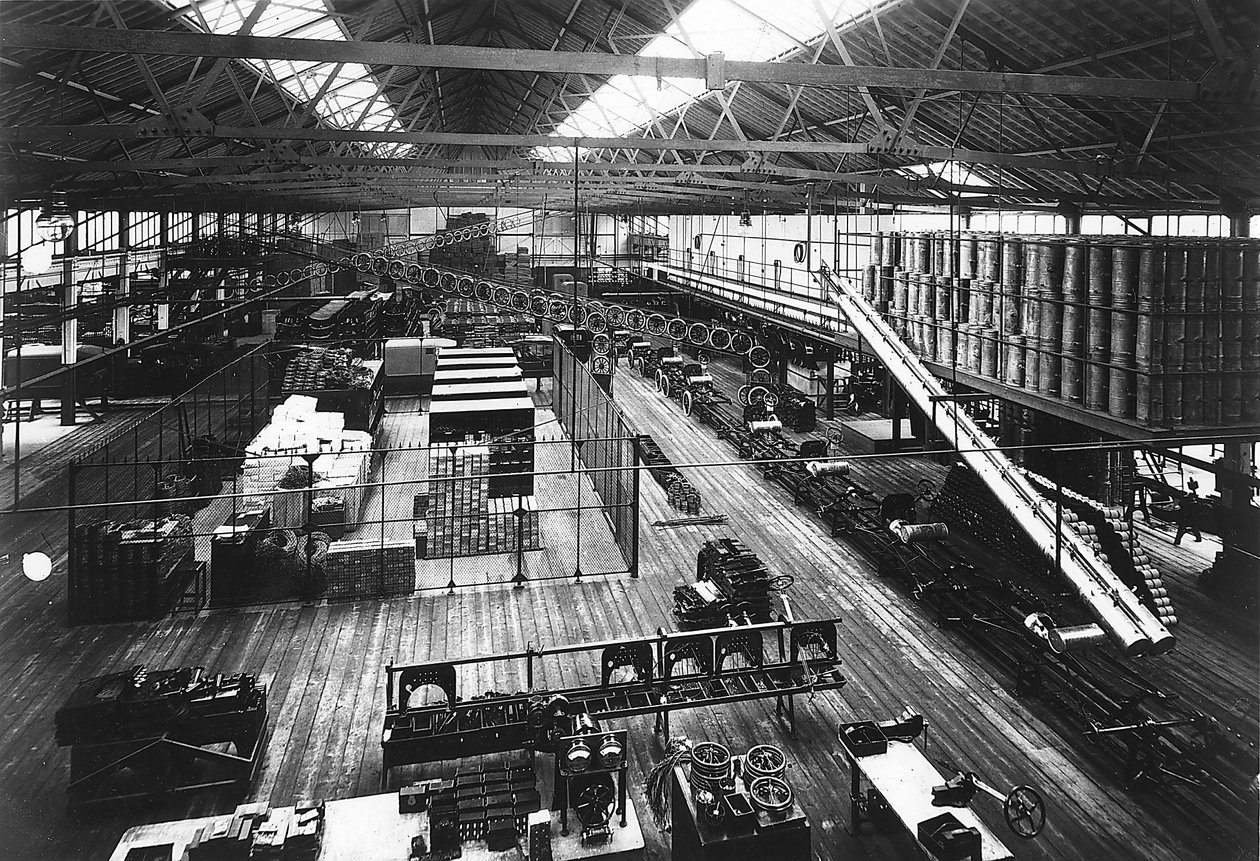 Parte da linha de produção na fábrica de Fords Highland Park, Detroit, Michigan, EUA, c1914 de Unbekannt