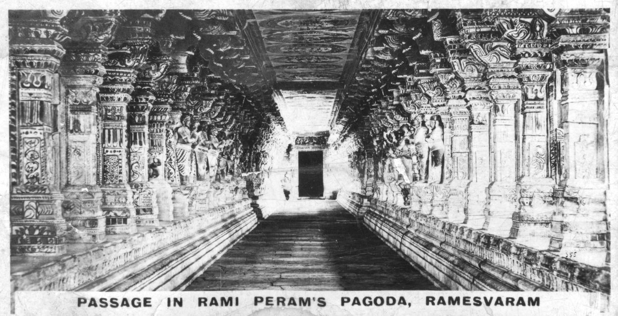 Passagem no pagode de Rami Perams, Ramesvaram, Tamil Nadu, Índia, c1925 de Unbekannt