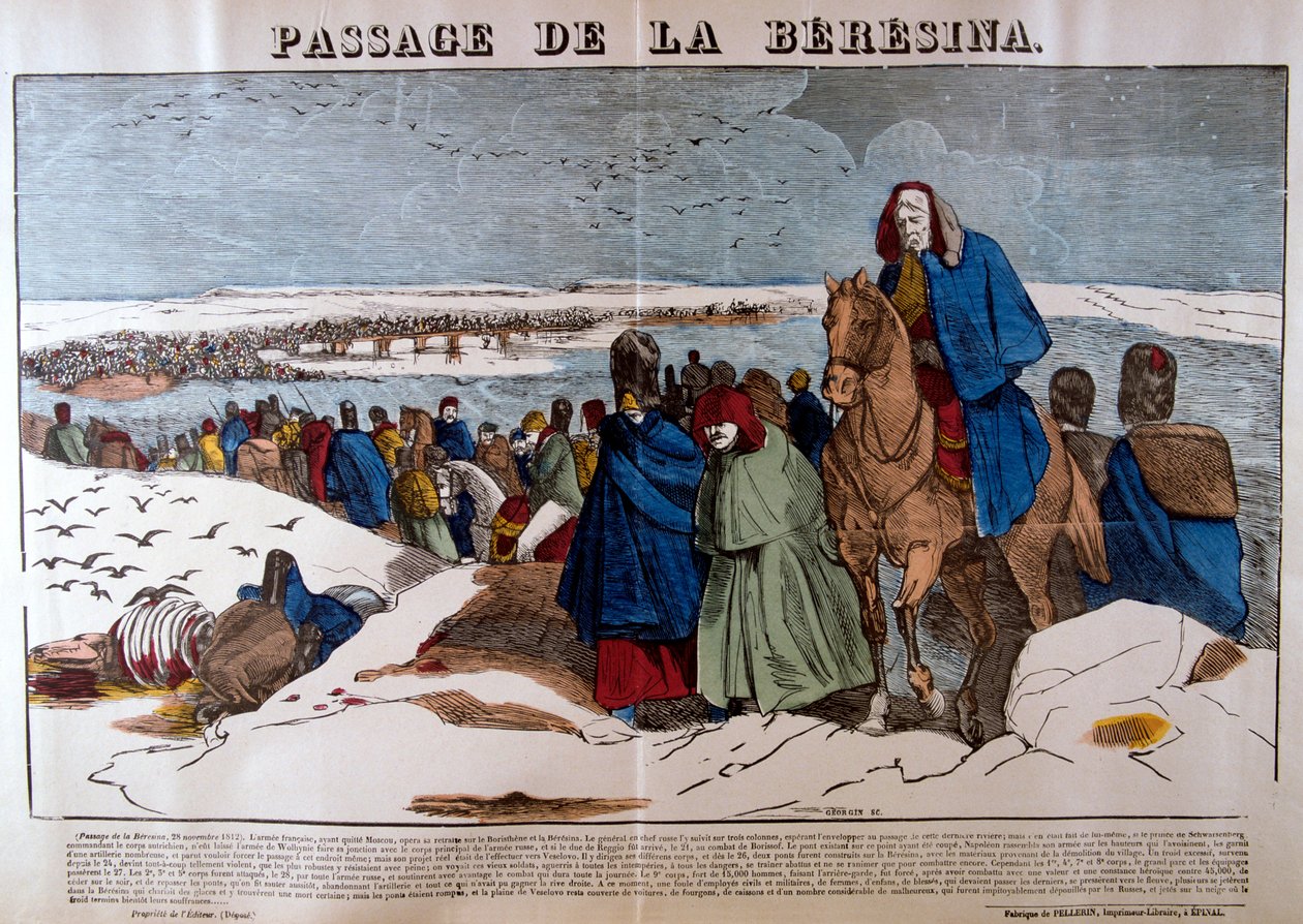 Passagem do Berezina, 28 de novembro de 1812, século XIX de Unbekannt