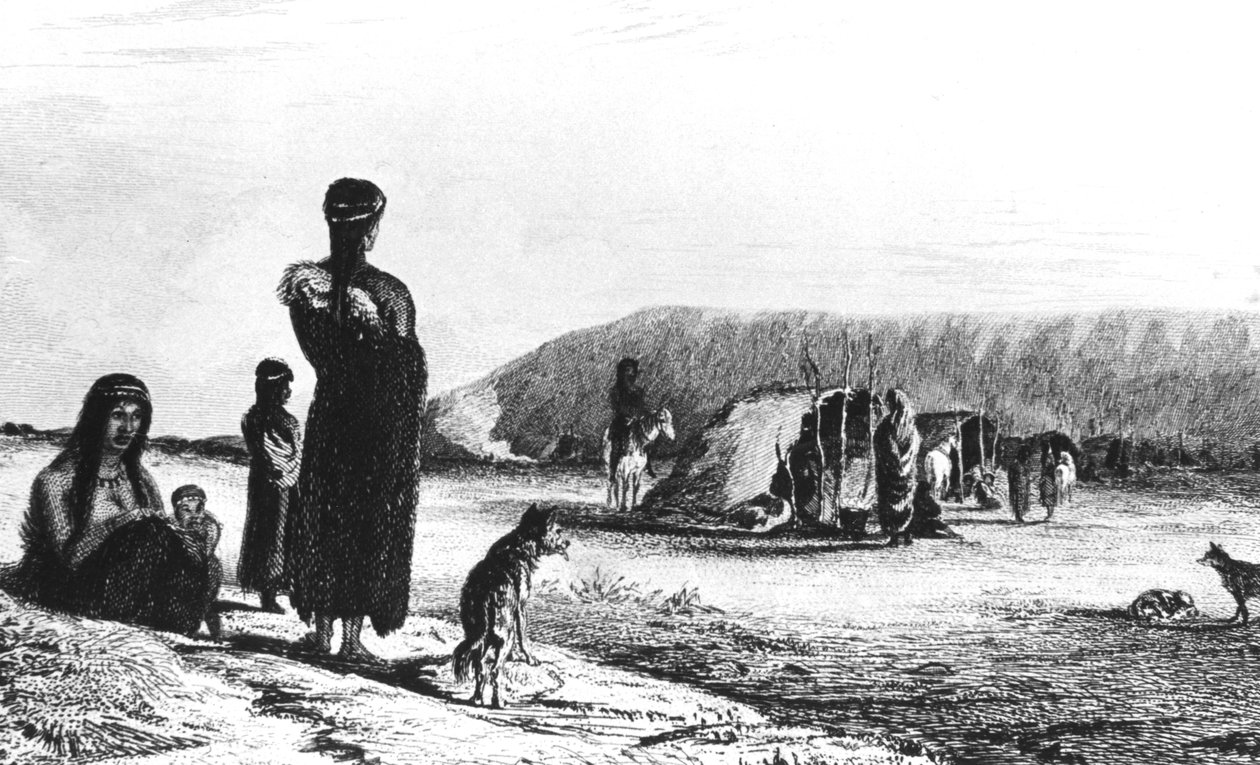 Patagonians em Gregory Bay, 1831 1839 de Unbekannt