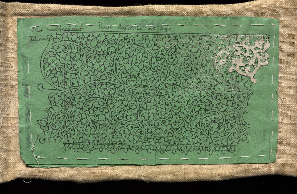 Padrão para Renda com Pequena Seção de Renda Venetian Flat Point trabalhou nele, século XVII. de Unbekannt
