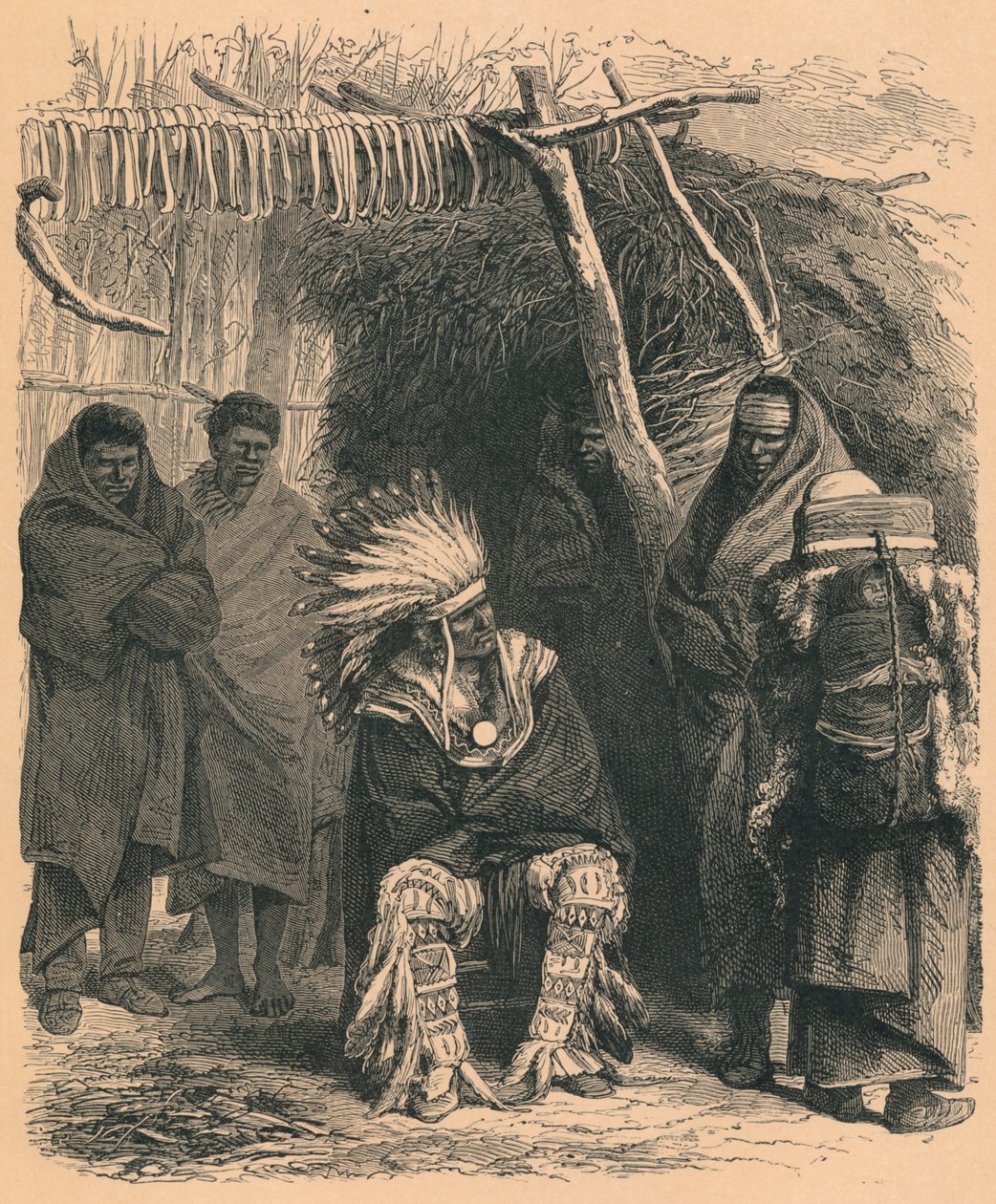 Índios Pawnee, século c19 de Unbekannt